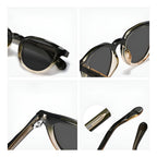 Ochelari soare polarizați bărbați, ramă rotundă – Techsuit 8663 – Maro schildpatt – imagine 6