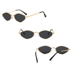 Ochelari soare femei, ramă hexagonală aurie, UV – Techsuit 6206 – Auriu / verde – imagine 3