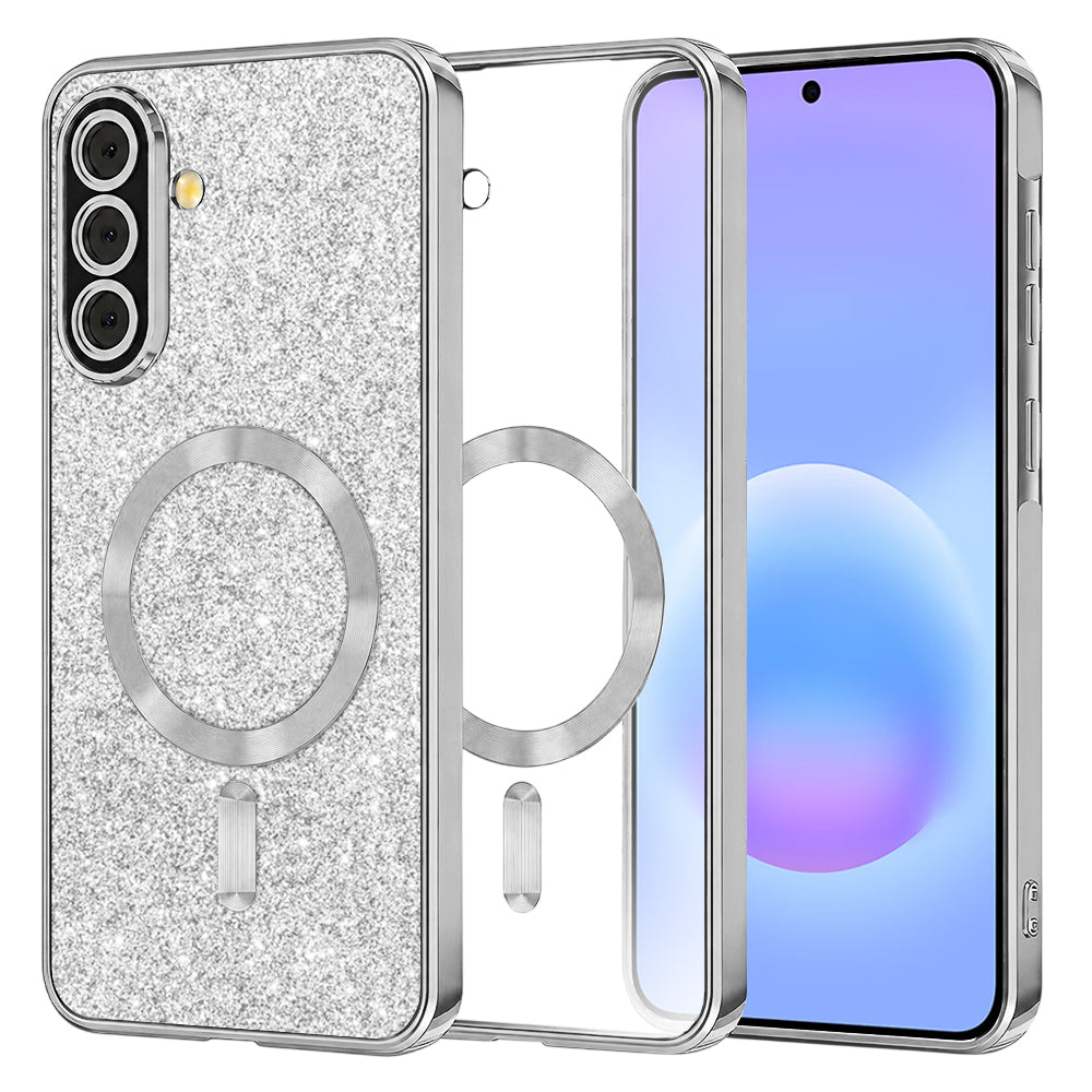 Husă Techsuit Luxury Glitter MagSafe Galaxy A57 5G – Argintiu – imagine 3