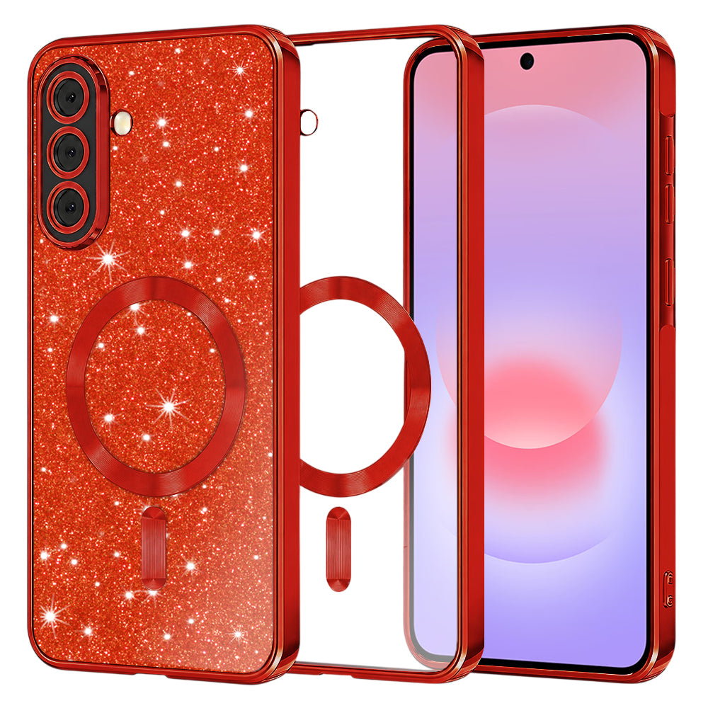 Husă Techsuit Luxury Glitter MagSafe Galaxy A37 5G – Roșu – imagine 3