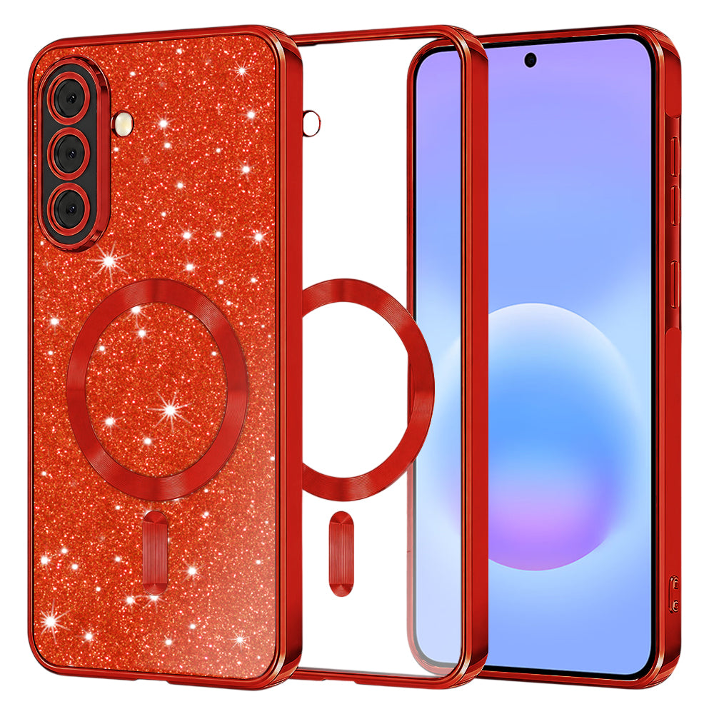 Husă Techsuit Luxury Glitter MagSafe Galaxy A57 5G – Roșu – imagine 1