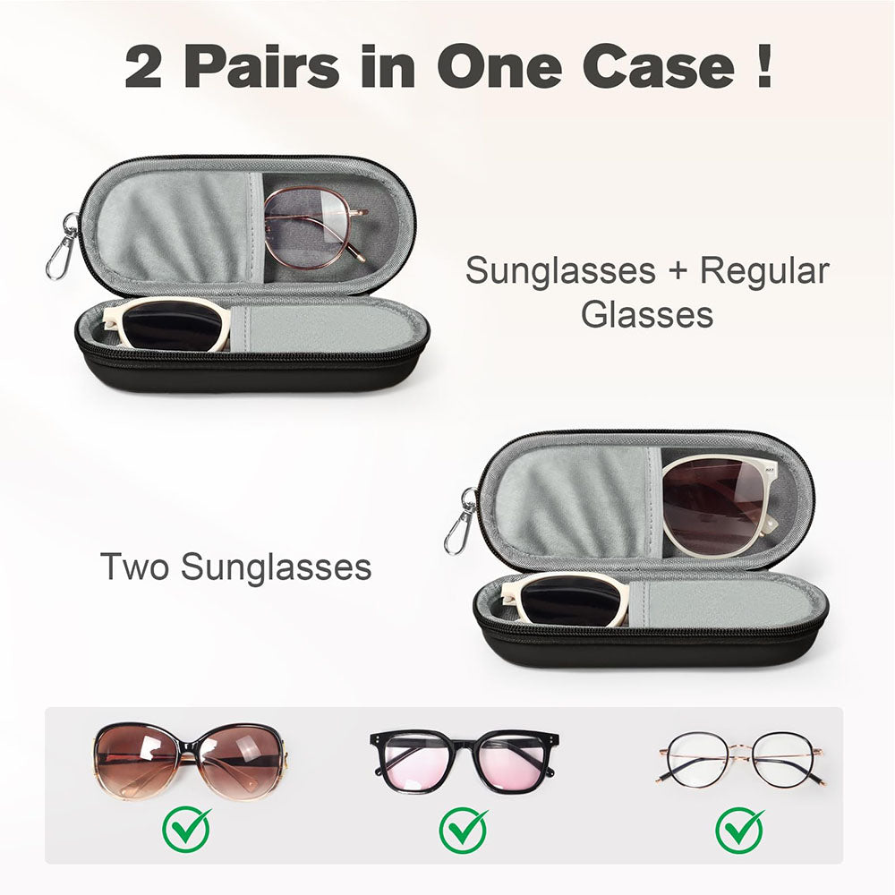 Toc rigid pentru 2 perechi de ochelari, cu fermoar – Techsuit ETJ3 – Lavandă – imagine 3