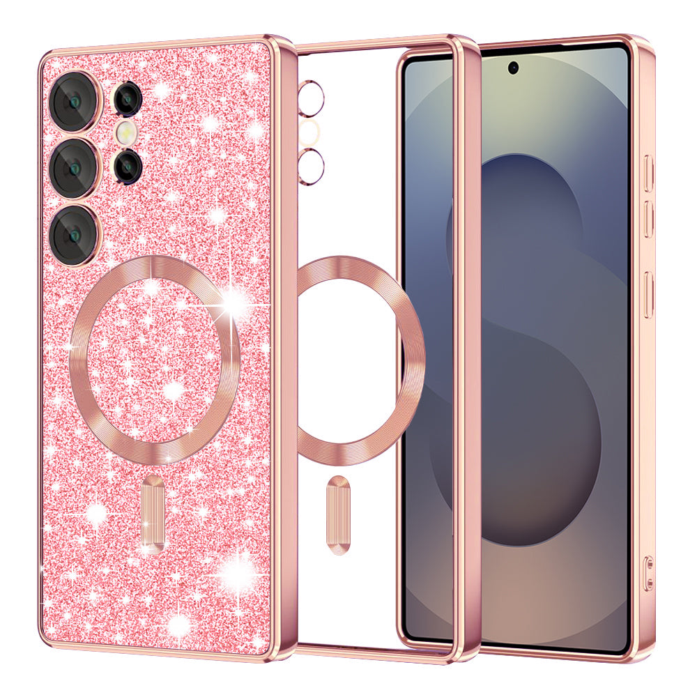 Husă Techsuit Luxury Glitter MagSafe Galaxy S25 Ultra – Auriu roz – imagine 6