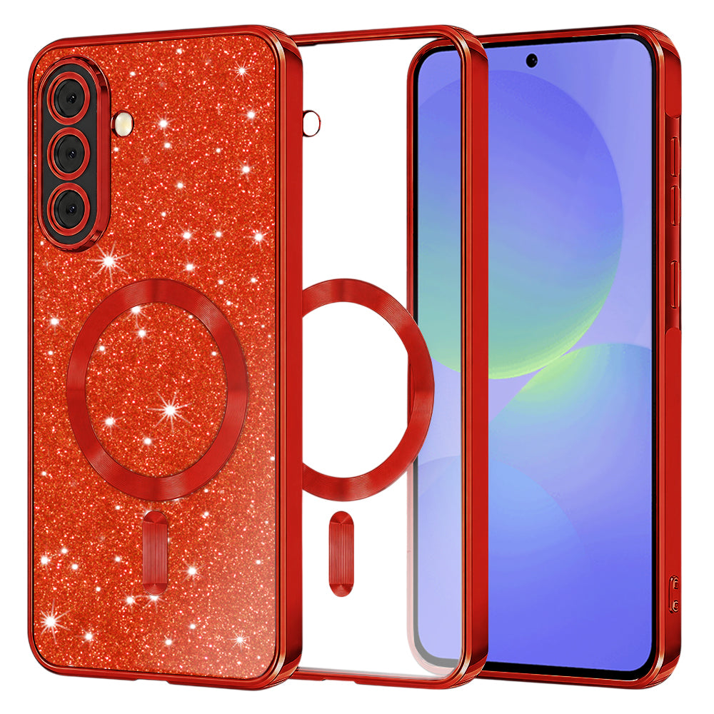 Husă Techsuit Luxury Glitter MagSafe Galaxy A36 5G / A56 5G – Roșu – imagine 1