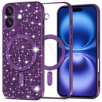 Husă Techsuit Luxury Glitter MagSafe iPhone 16 – Mov închis – imagine 3