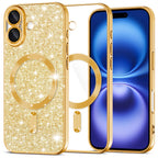 Husă Techsuit Luxury Glitter MagSafe iPhone 16 – Auriu – imagine 6