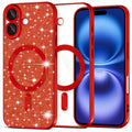 Husă Techsuit Luxury Glitter MagSafe iPhone 16 – Roșu – imagine 1