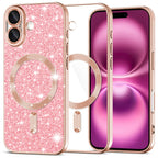 Husă Techsuit Luxury Glitter MagSafe iPhone 16 Plus – Auriu roz – imagine 6