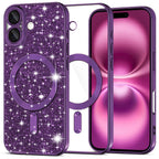 Husă Techsuit Luxury Glitter MagSafe iPhone 16 Plus – Mov închis – imagine 8