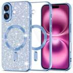 Husă Techsuit Luxury Glitter MagSafe iPhone 16 Plus – Albastru deschis – imagine 9