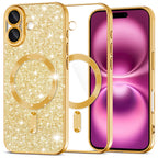 Husă Techsuit Luxury Glitter MagSafe iPhone 16 Plus – Auriu – imagine 3