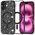 Husă Techsuit Luxury Glitter MagSafe iPhone 16 Plus – Negru – imagine 1