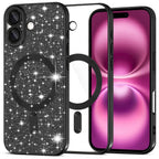 Husă Techsuit Luxury Glitter MagSafe iPhone 16 Plus – Negru – imagine 1