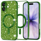 Husă Techsuit Luxury Glitter MagSafe iPhone 17 – Verde închis – imagine 5