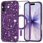 Husă Techsuit Luxury Glitter MagSafe iPhone 17 – Mov închis – imagine 2