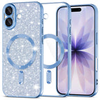 Husă Techsuit Luxury Glitter MagSafe iPhone 17 – Albastru deschis – imagine 1