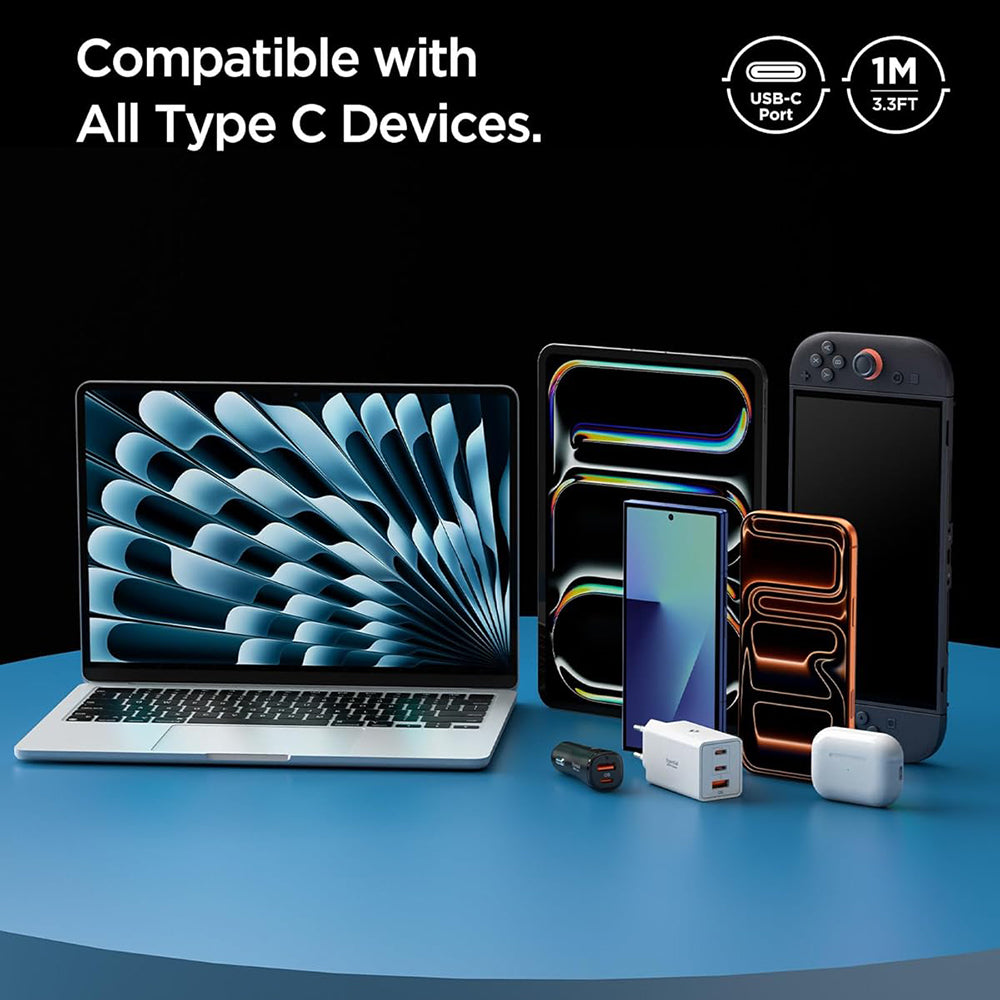 Cablu Spigen Essential EB6015CC USB-C la USB-C 1,5 m – Alb – imagine 12