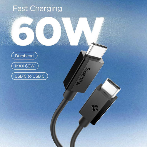Cablu Spigen Essential EB6015CC USB-C la USB-C 1,5 m – Negru – imagine 2