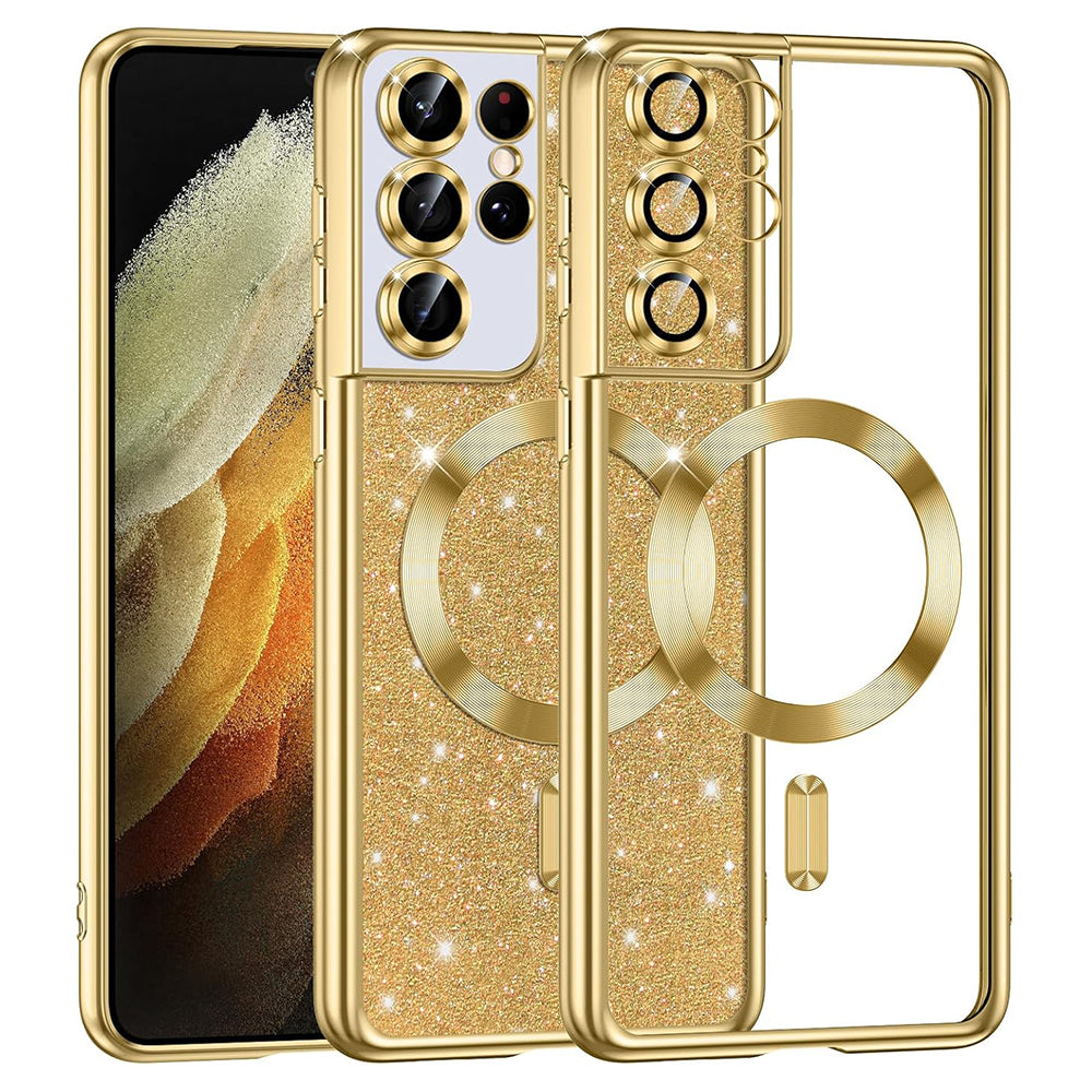 Husă Techsuit Luxury Glitter MagSafe Galaxy S21 Ultra – Auriu – imagine 1