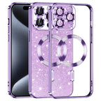 Husă Techsuit Luxury Glitter MagSafe iPhone 15 Pro – Mov deschis – imagine 3