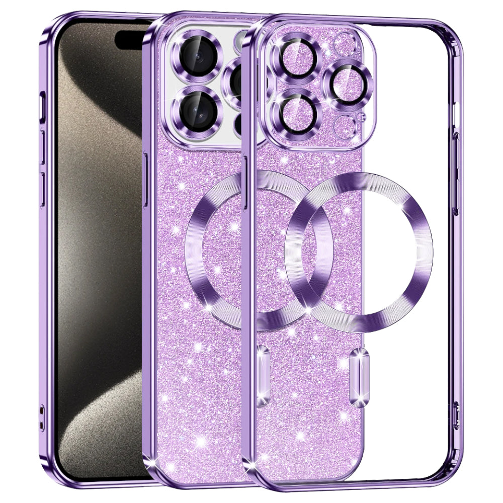 Husă Techsuit Luxury Glitter MagSafe iPhone 15 Pro Max – Mov deschis – imagine 6