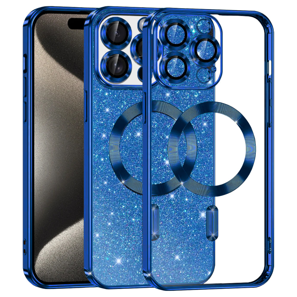 Husă Techsuit Luxury Glitter MagSafe iPhone 15 Pro Max – Albastru închis – imagine 10
