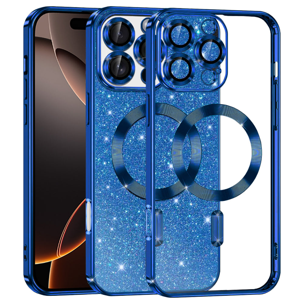 Husă Techsuit Luxury Glitter MagSafe iPhone 16 Pro – Albastru închis – imagine 9