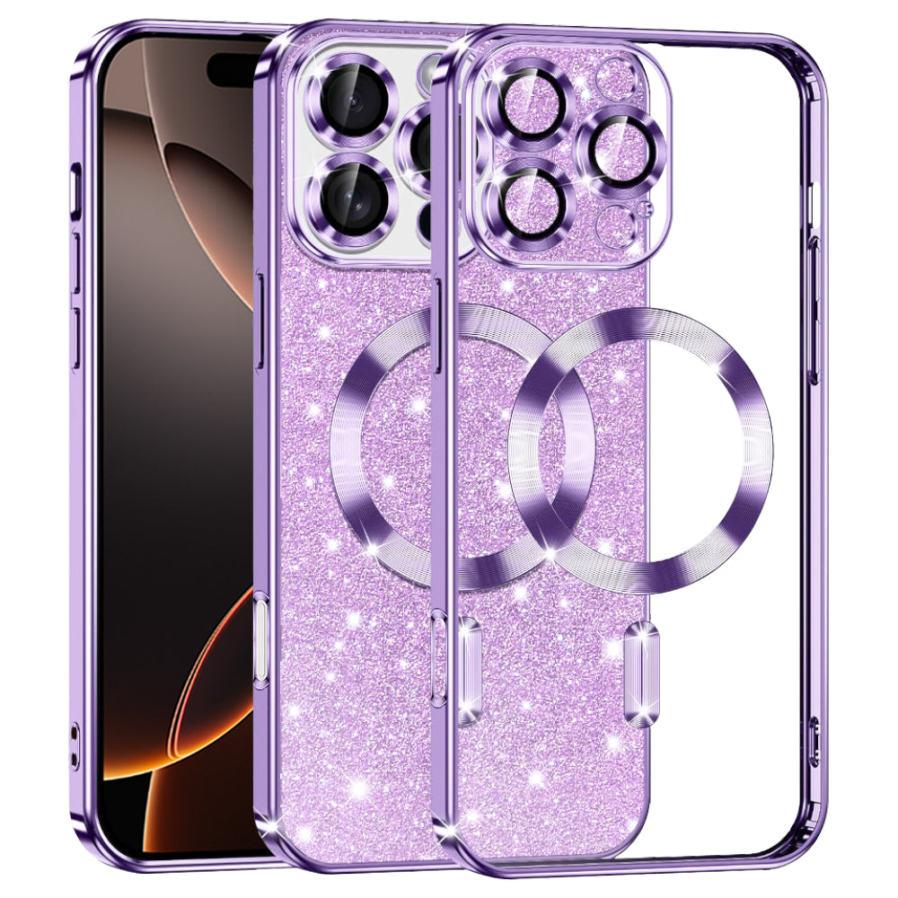 Husă Techsuit Luxury Glitter MagSafe iPhone 16 Pro – Mov deschis – imagine 7
