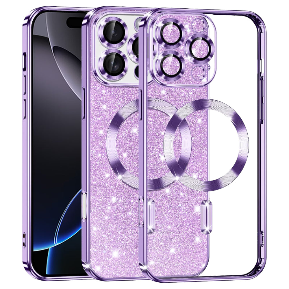 Husă Techsuit Luxury Glitter MagSafe iPhone 16 Pro Max – Mov deschis – imagine 9