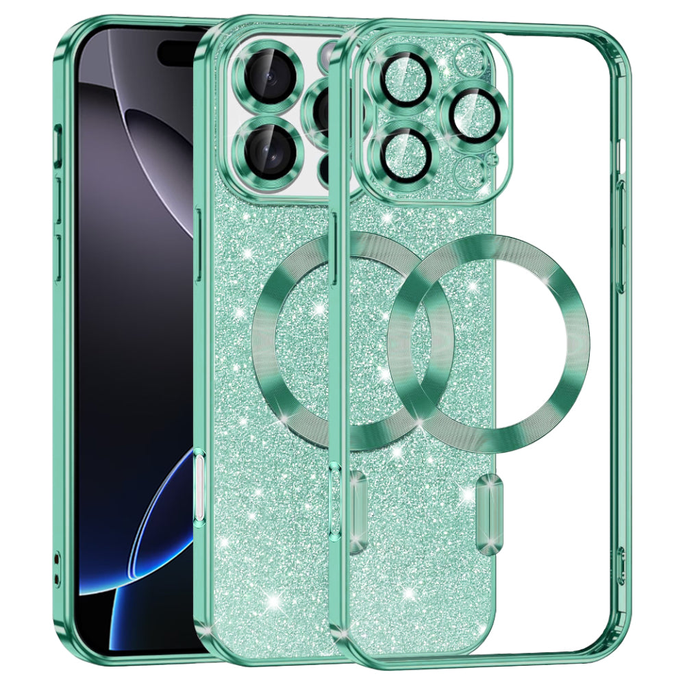 Husă Techsuit Luxury Glitter MagSafe iPhone 16 Pro Max – Verde deschis – imagine 8