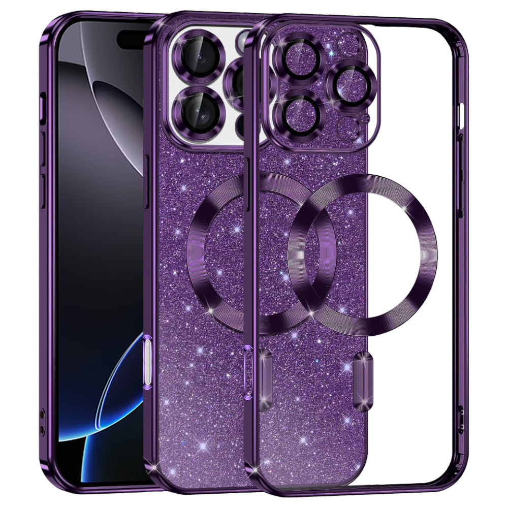 Husă Techsuit Luxury Glitter MagSafe iPhone 16 Pro Max – Mov închis – imagine 7