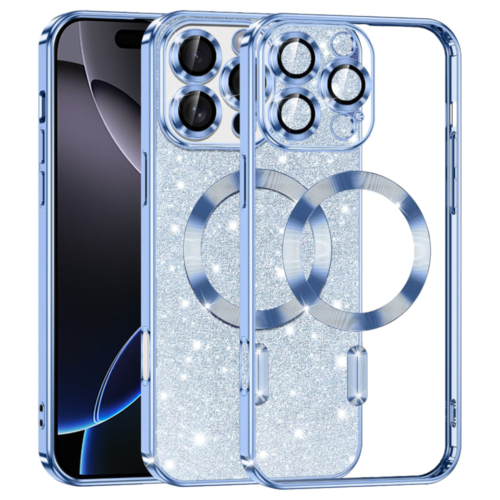 Husă Techsuit Luxury Glitter MagSafe iPhone 16 Pro Max – Albastru deschis – imagine 10