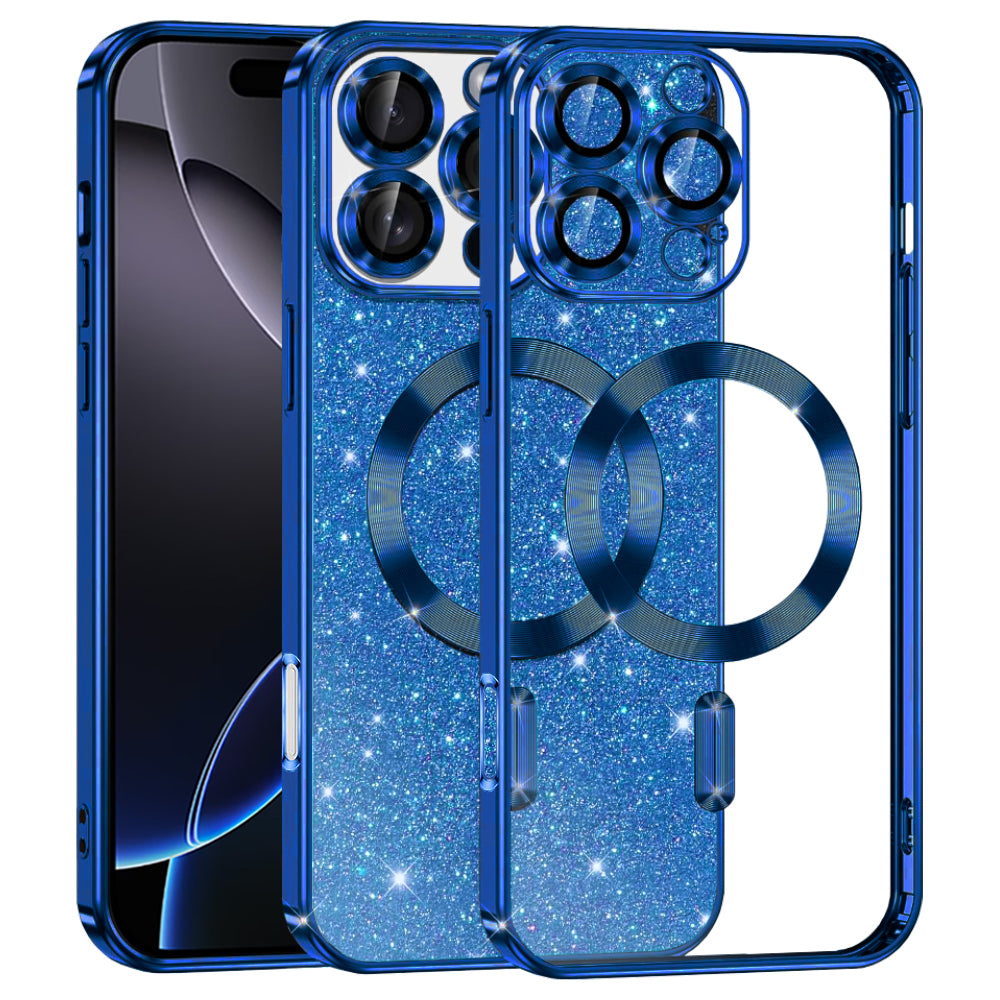 Husă Techsuit Luxury Glitter MagSafe iPhone 16 Pro Max – Albastru închis – imagine 6