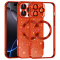 Husă Techsuit Luxury Glitter MagSafe iPhone 16 Pro Max – Roșu – imagine 1