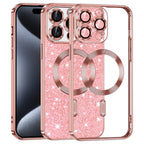 Husă Techsuit Luxury Glitter MagSafe iPhone 15 Pro – Auriu roz – imagine 4