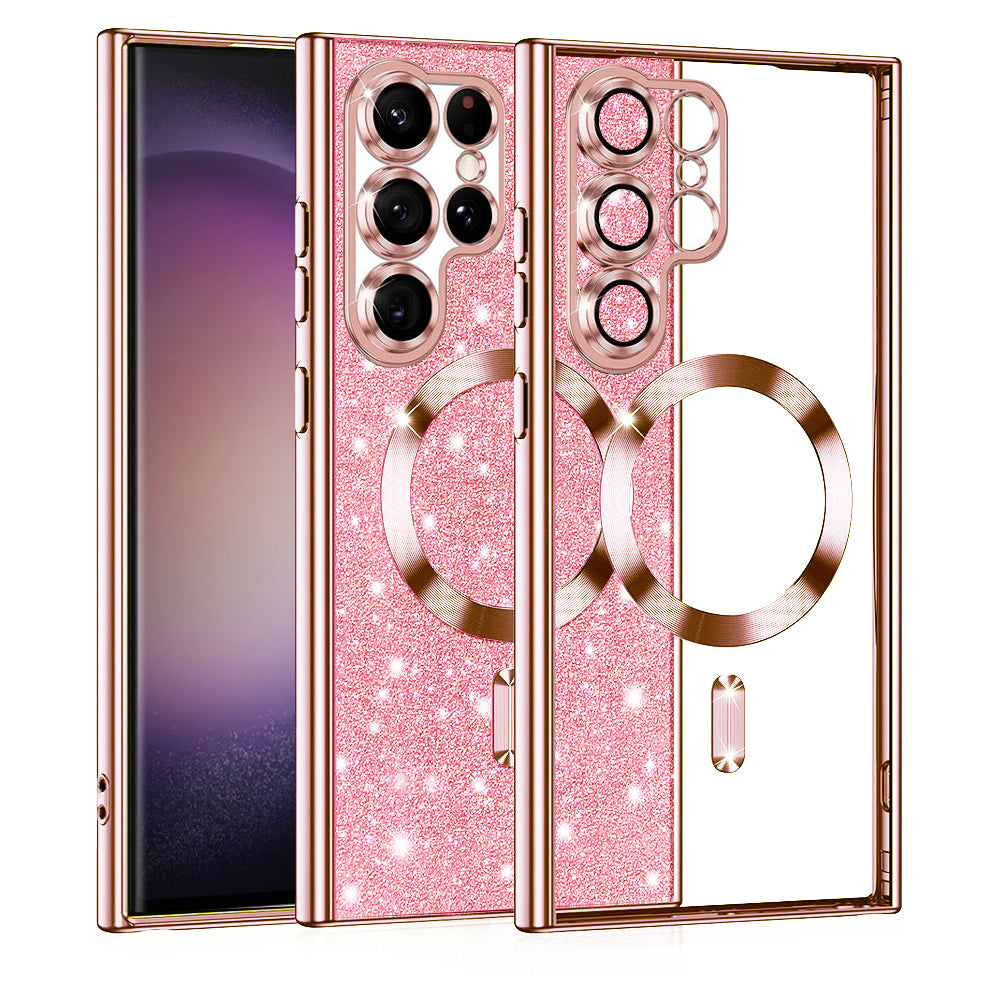 Husă Techsuit Luxury Glitter MagSafe Galaxy S22 Ultra – Auriu roz – imagine 6