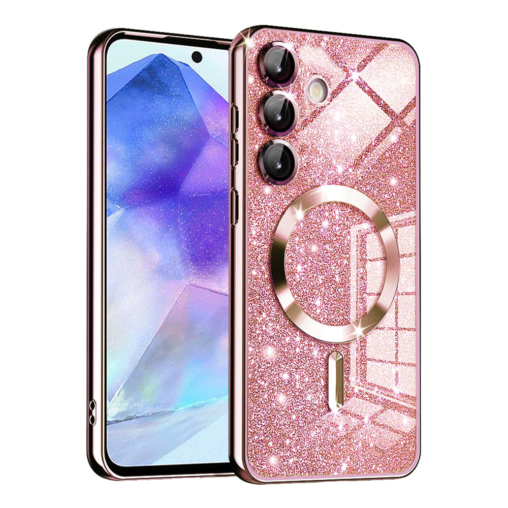Husă Techsuit Luxury Glitter MagSafe Galaxy A55 5G – Auriu roz – imagine 5