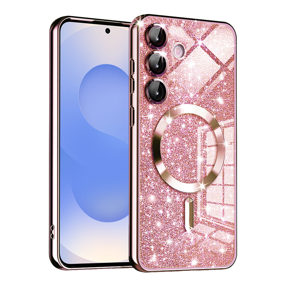 Husă Techsuit Luxury Glitter MagSafe Galaxy S25 – Auriu roz – imagine 11