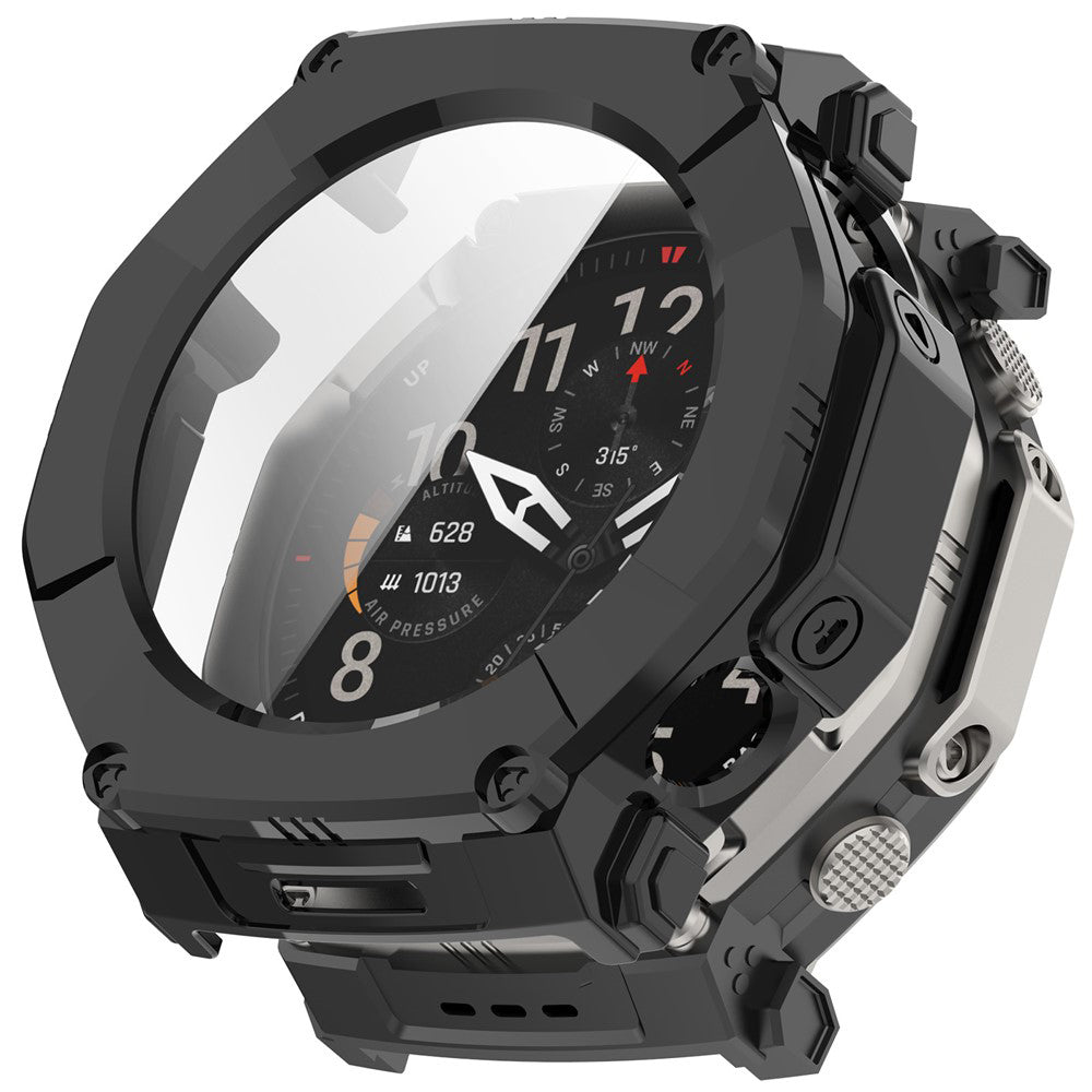Husă cu folie Amazfit T-Rex Ultra 2 Techsuit Defense360 Pro, negru – imagine 1