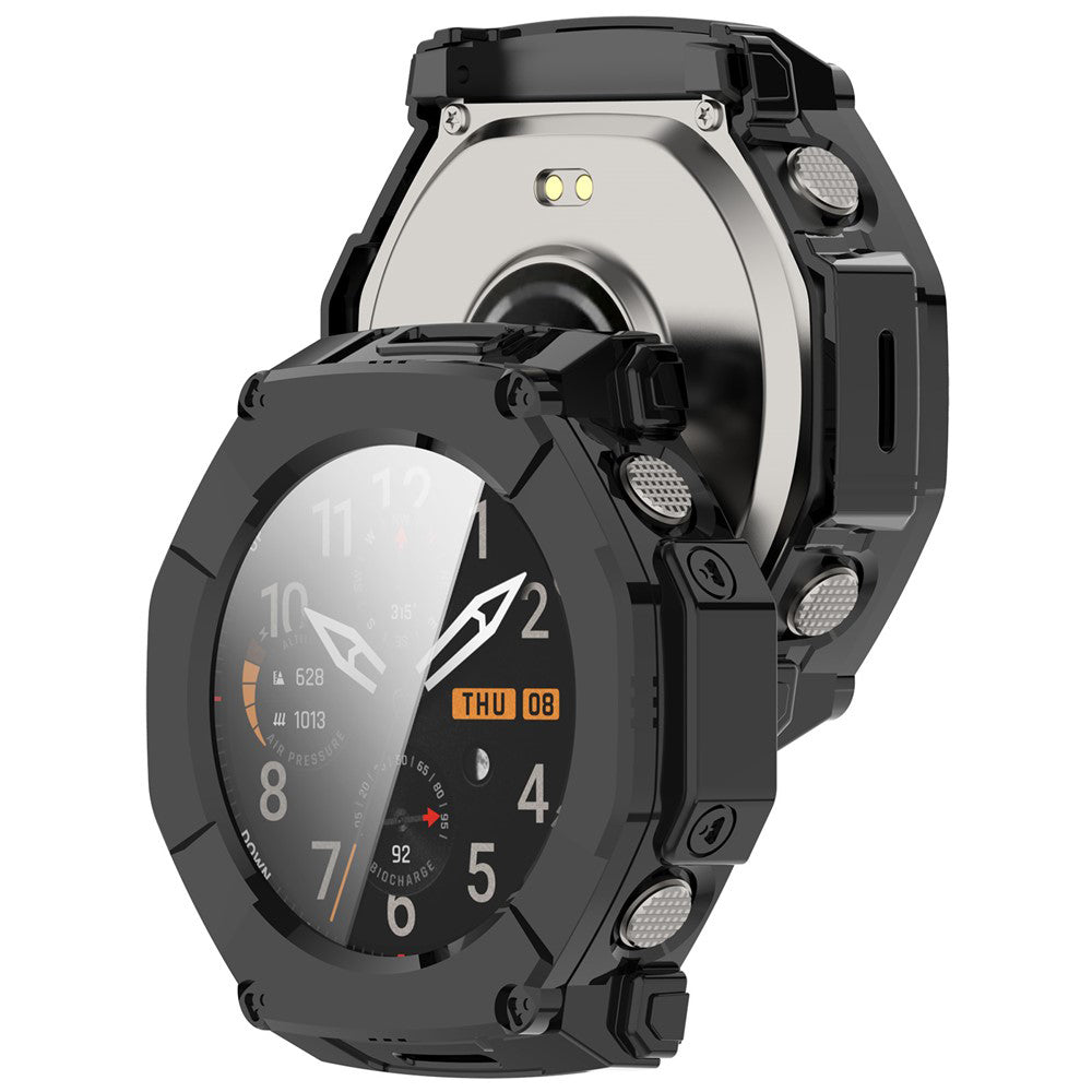Husă cu folie Amazfit T-Rex Ultra 2 Techsuit Defense360 Pro, negru – imagine 3
