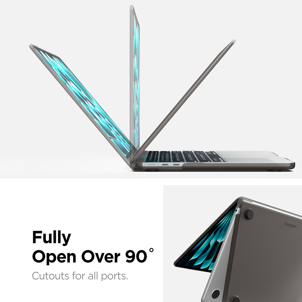Husă Spigen Airskin MacBook Air 13" (2022 – 2026) – Negru mat (Frost Black) – imagine 9