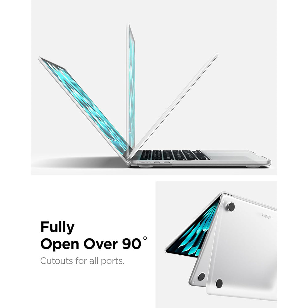 Husă Spigen Airskin MacBook Air 13" (2022 – 2026) – Transparent mat (Frost Clear) – imagine 2