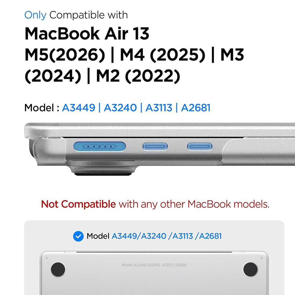 Husă Spigen Airskin MacBook Air 13" (2022 – 2026) – Transparent mat (Frost Clear) – imagine 6