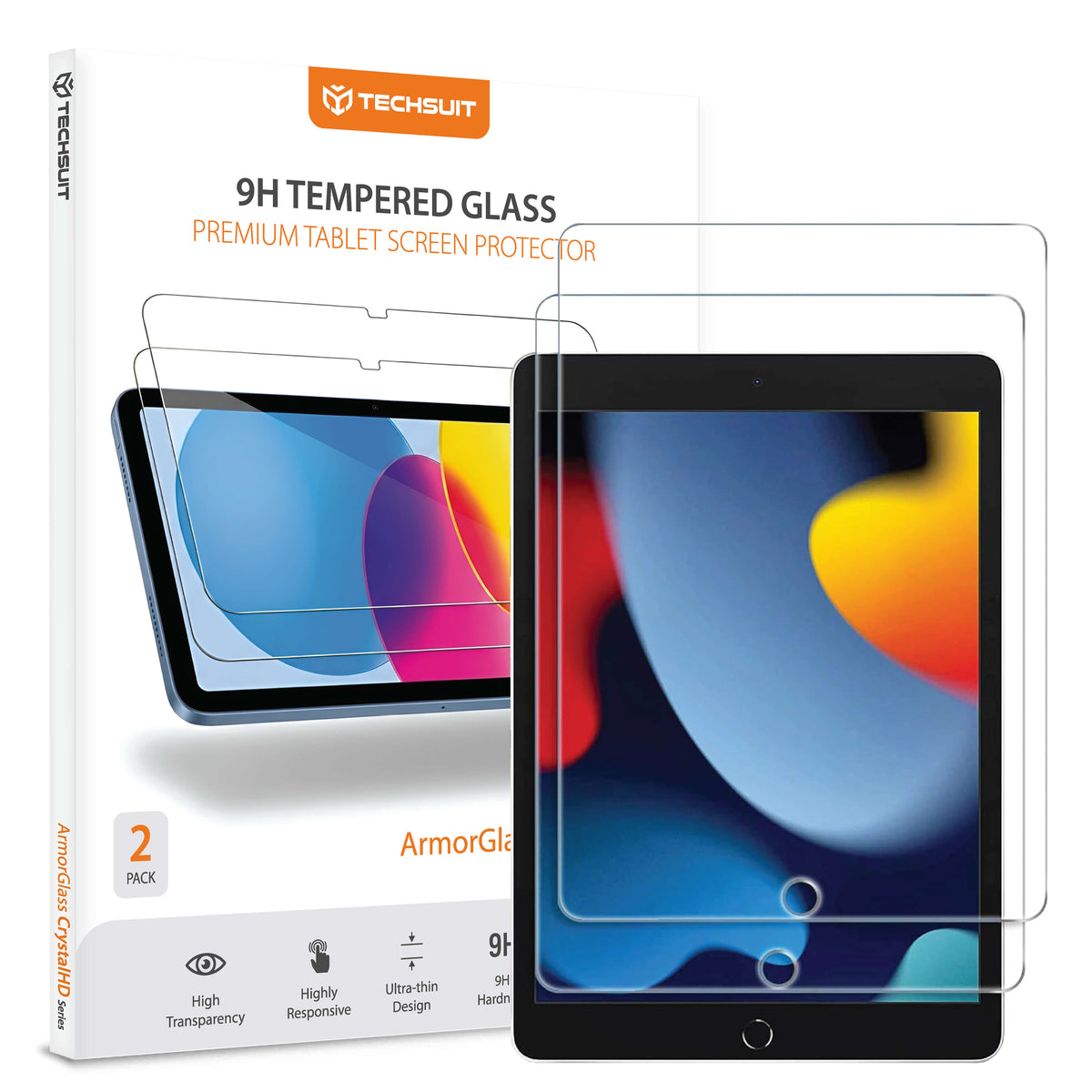 Folie sticlă iPad 10.2 Techsuit ArmorGlass CrystalHD, 2 buc. – imagine 1