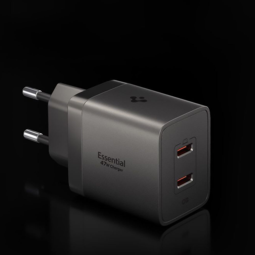 Încărcător Spigen Essential EE472EU GaN 2x USB-C 47W – Gunmetal – imagine 8