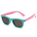 Ochelari soare polarizați copii 3–5 ani, cu bandă – Techsuit 8306 – Albastru / roz – imagine 6