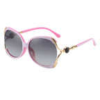 Ochelari de soare oversized polarizați femei, UV400 – Techsuit 1722 – Roz / gri – imagine 5