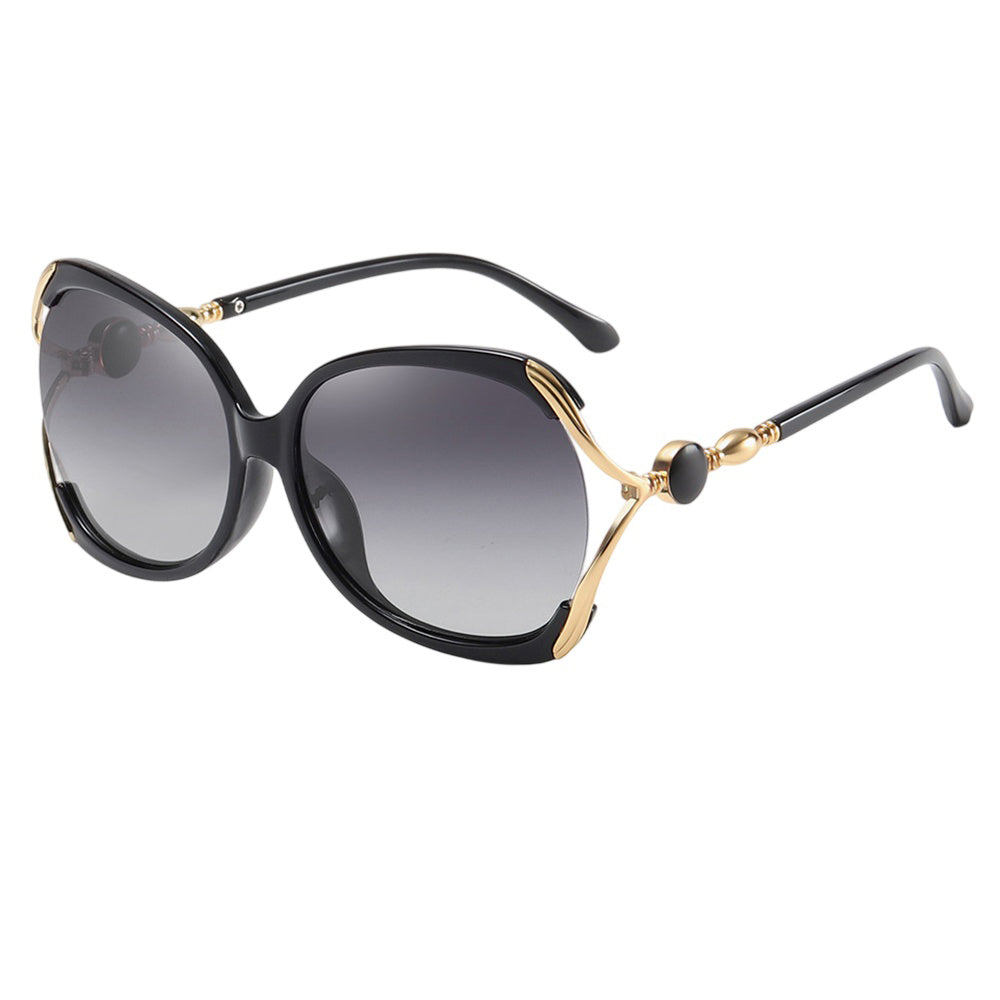 Ochelari de soare oversized polarizați femei, UV400 – Techsuit 1722 – Negru / gri – imagine 6