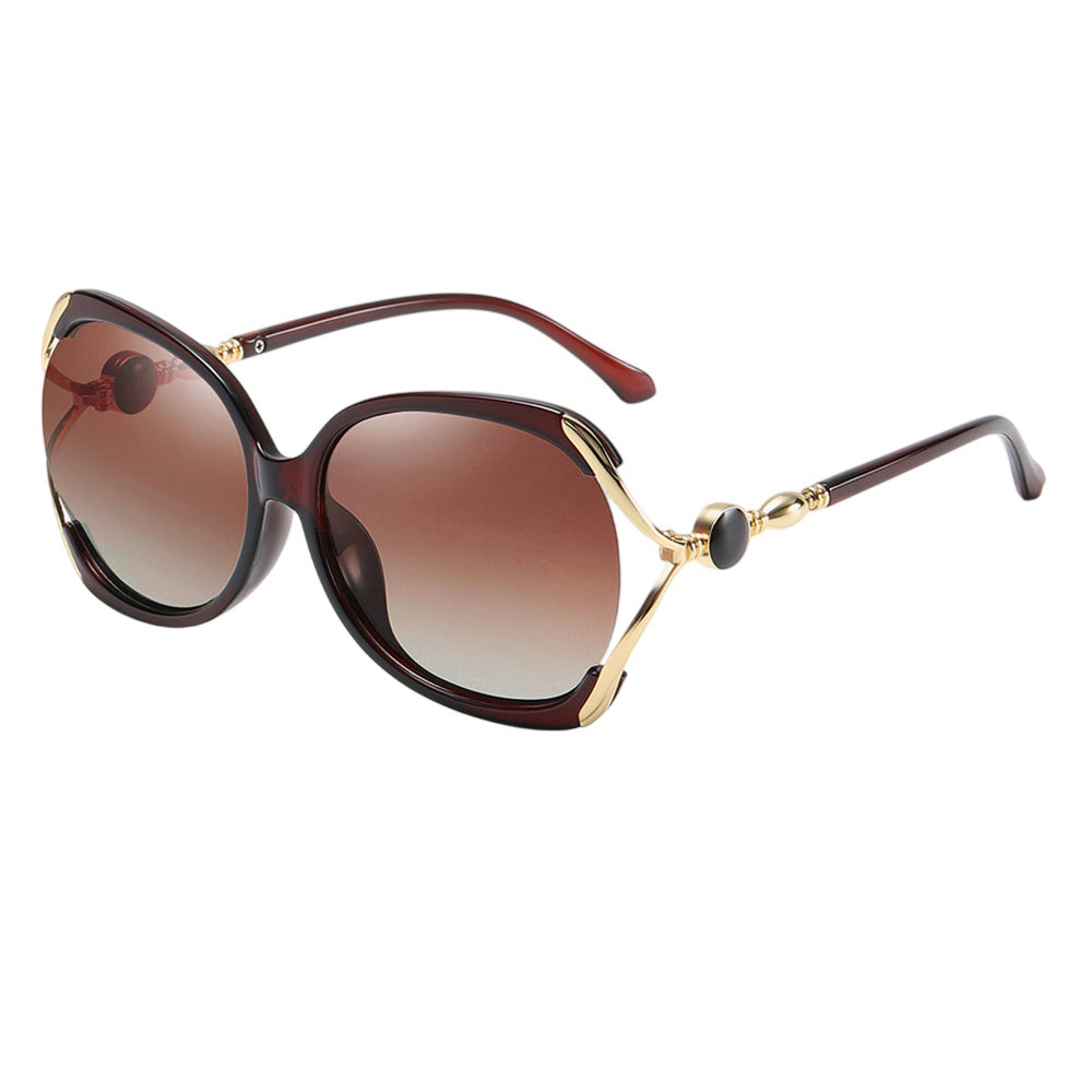 Ochelari de soare oversized polarizați femei, UV400 – Techsuit 1722 – Maro – imagine 2