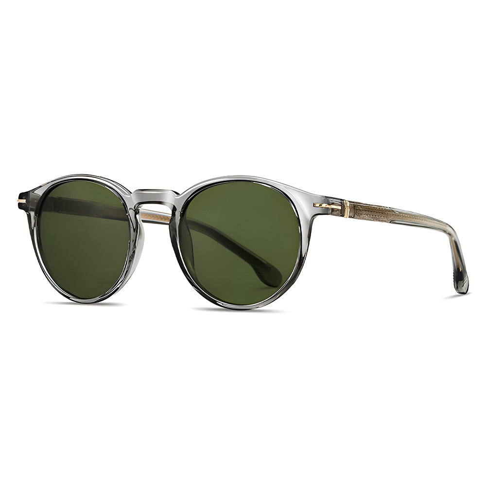 Ochelari de soare rotunzi polarizați bărbați, TR90 – Techsuit 31235 – Verde – imagine 2